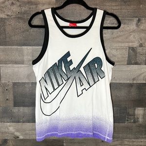 White with Black and Purple Nike Tank Top